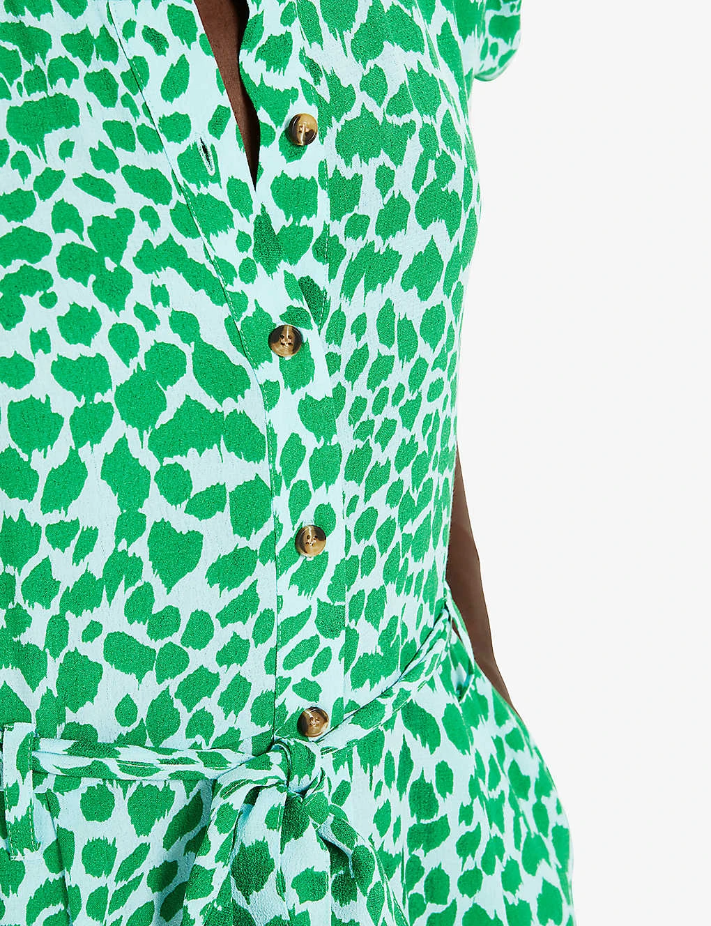 Whistles Smooth Leopard-print Puff-sleeve Woven Jumpsuit 5 Whistles Smooth Leopard-print Puff-sleeve Woven Jumpsuit - Image 5