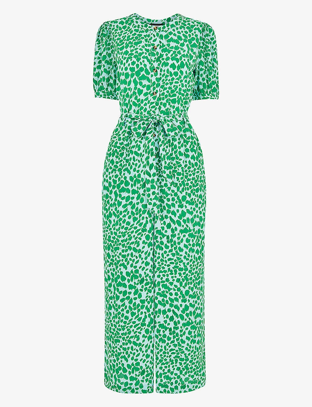 Whistles Smooth Leopard-print Puff-sleeve Woven Jumpsuit 1 Whistles Smooth Leopard-print Puff-sleeve Woven Jumpsuit