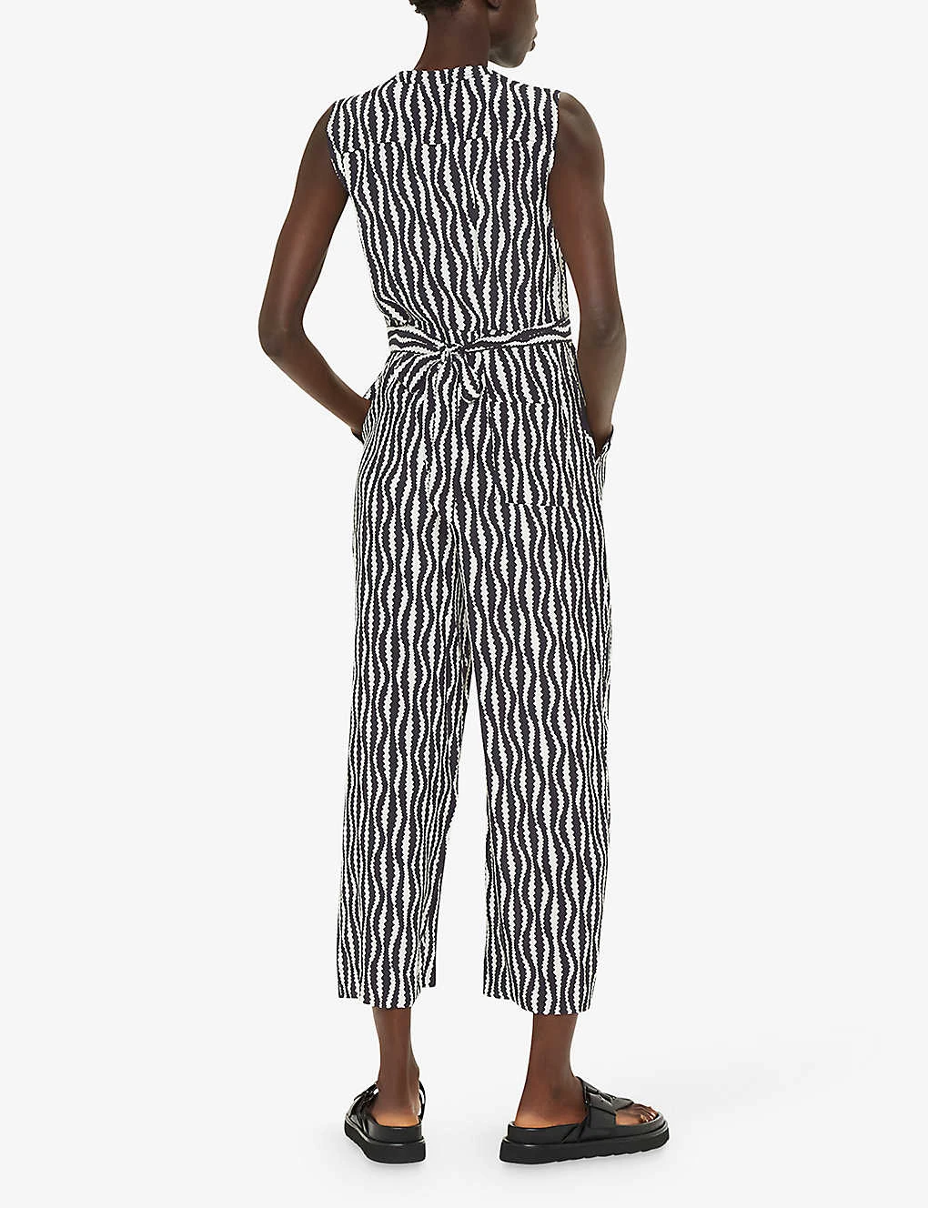 Whistles Josie Optical Rope-pattern Woven Jumpsuit 4 Whistles Josie Optical Rope-pattern Woven Jumpsuit - Image 4
