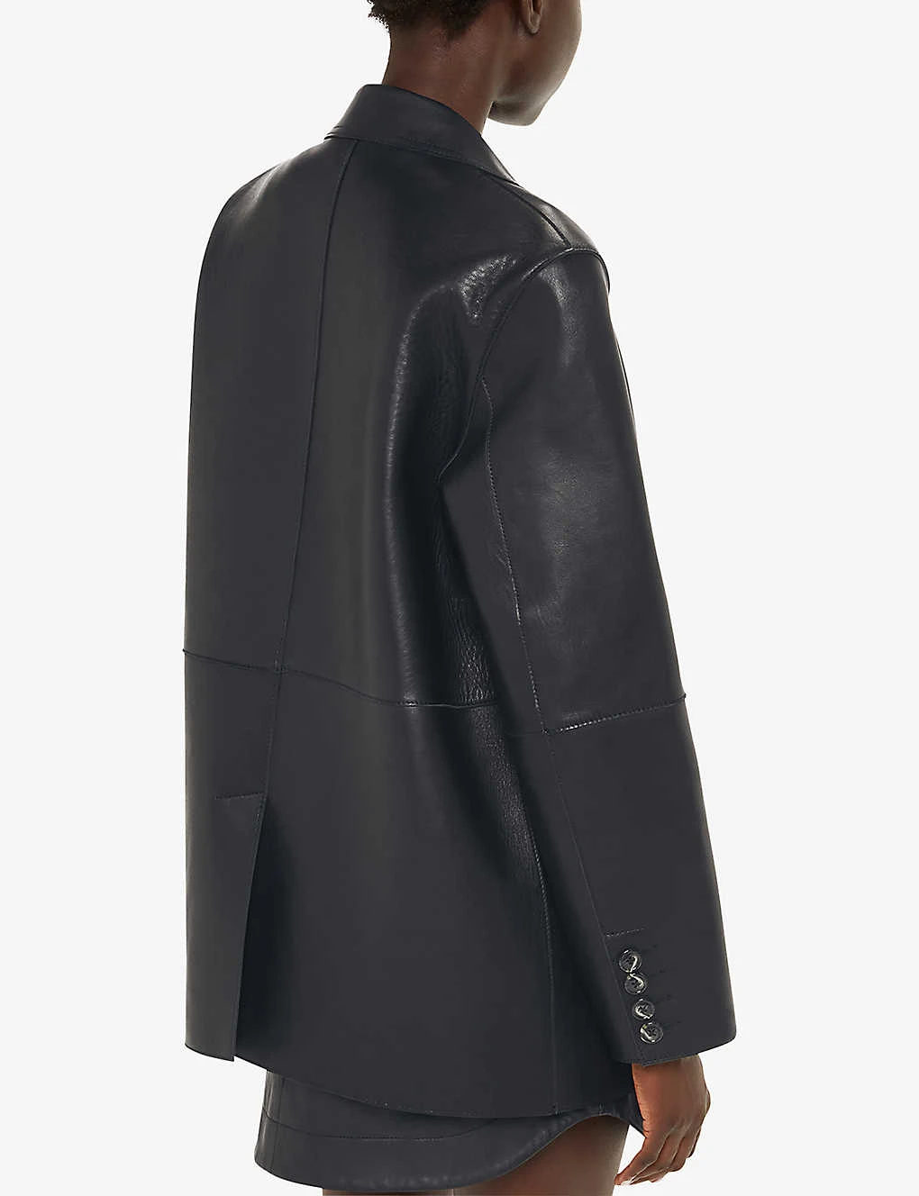 Whistles Katrina Relaxed-fit Leather Blazer 4 Whistles Katrina Relaxed-fit Leather Blazer - Image 4