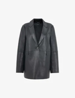 Whistles Katrina Relaxed-fit Leather Blazer