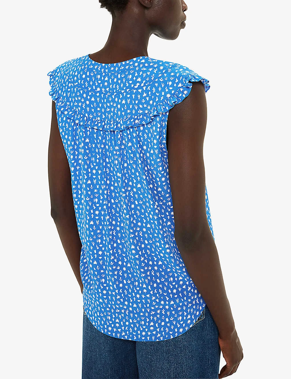 Whistles Micro Cactus-print Sleeveless Woven Top 4 Whistles Micro Cactus-print Sleeveless Woven Top - Image 4