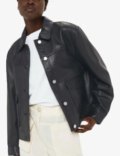 Whistles Natia Patch-pocket Leather Overshirt 7 Whistles Natia Patch-pocket Leather Overshirt -The Fashion Shop R04205781 BLACK ALT02