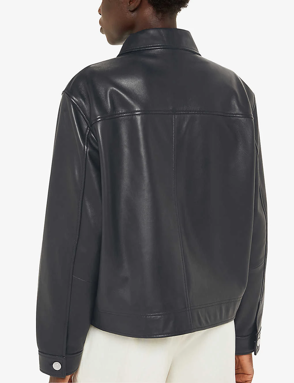 Whistles Natia Patch-pocket Leather Overshirt 4 Whistles Natia Patch-pocket Leather Overshirt - Image 4