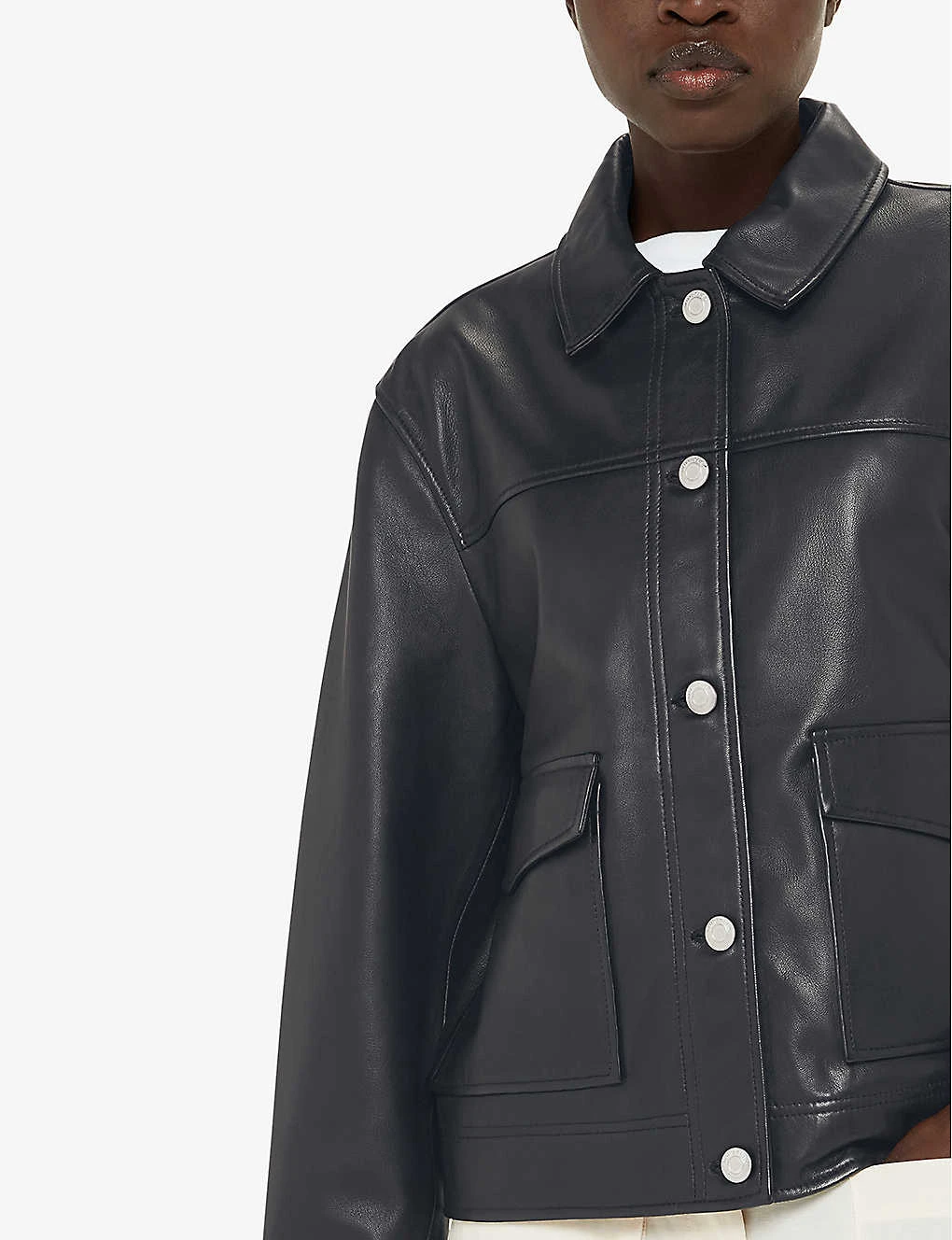 Whistles Natia Patch-pocket Leather Overshirt 5 Whistles Natia Patch-pocket Leather Overshirt - Image 5