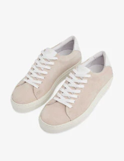 Whistles Raife Logo-embossed Suede Low-top Trainers -The Fashion Shop R04206938 GREY ALT02