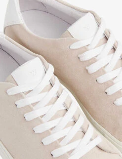 Whistles Raife Logo-embossed Suede Low-top Trainers -The Fashion Shop R04206938 GREY ALT03