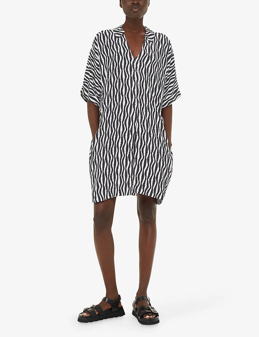 Whistles Melanie Graphic-print Relaxed-fit Woven Mini Dress 2 Whistles Melanie Graphic-print Relaxed-fit Woven Mini Dress - Image 2
