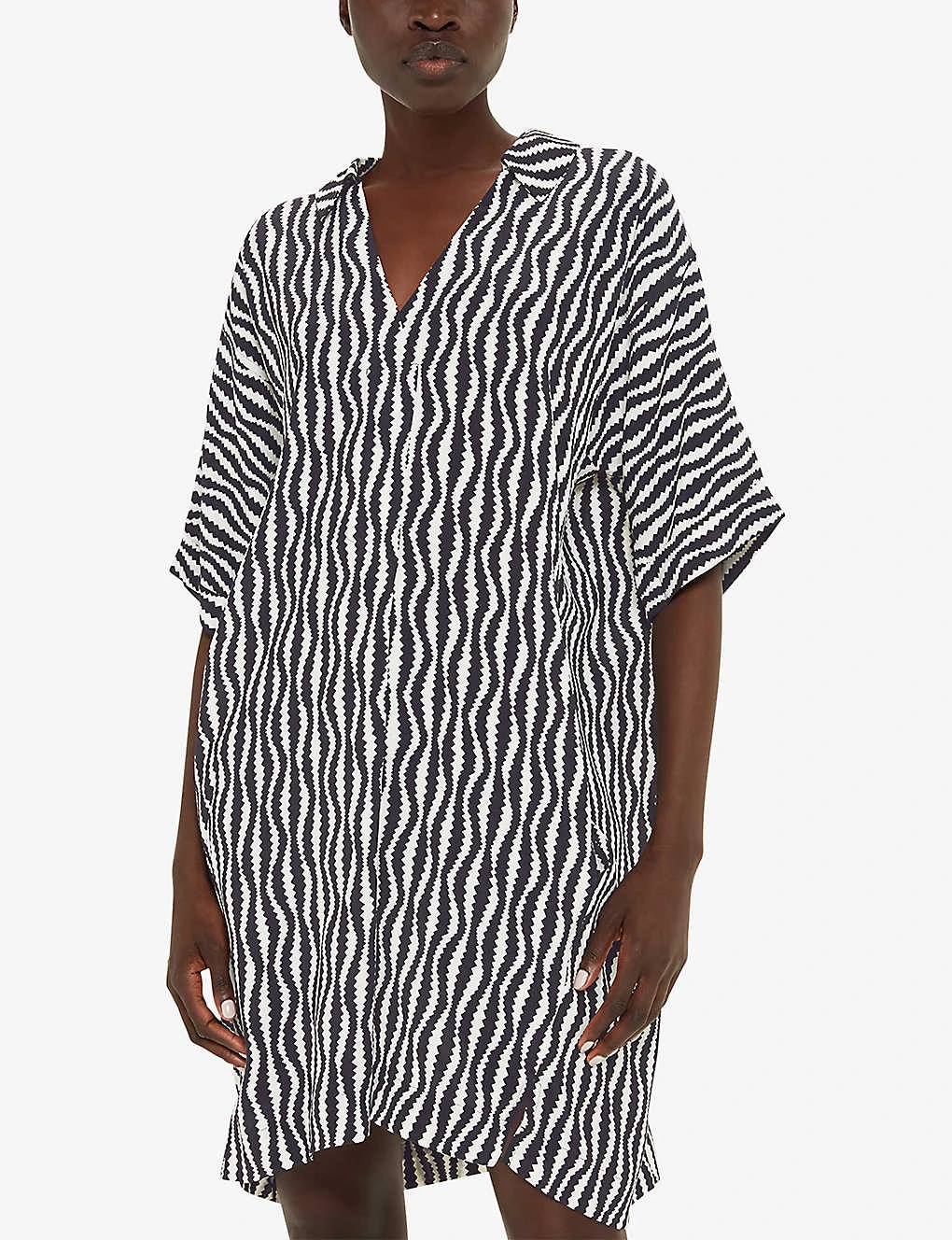 Whistles Melanie Graphic-print Relaxed-fit Woven Mini Dress 3 Whistles Melanie Graphic-print Relaxed-fit Woven Mini Dress - Image 3