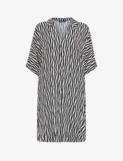 Whistles Melanie Graphic-print Relaxed-fit Woven Mini Dress