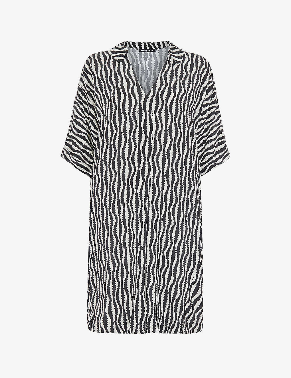 Whistles Melanie Graphic-print Relaxed-fit Woven Mini Dress 1 Whistles Melanie Graphic-print Relaxed-fit Woven Mini Dress