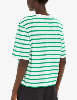 Whistles Stripe-pattern Short-sleeve Cotton T-shirt 8 Whistles Stripe-pattern Short-sleeve Cotton T-shirt -The Fashion Shop R04208553 MULTICOLOURED ALT03