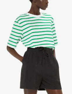 Whistles Stripe-pattern Short-sleeve Cotton T-shirt 9 Whistles Stripe-pattern Short-sleeve Cotton T-shirt -The Fashion Shop R04208553 MULTICOLOURED ALT04