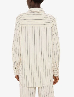 Whistles Kwammie Striped Stretch-cotton Overshirt 8 Whistles Kwammie Striped Stretch-cotton Overshirt -The Fashion Shop R04213105 MULTICOLOURED ALT03