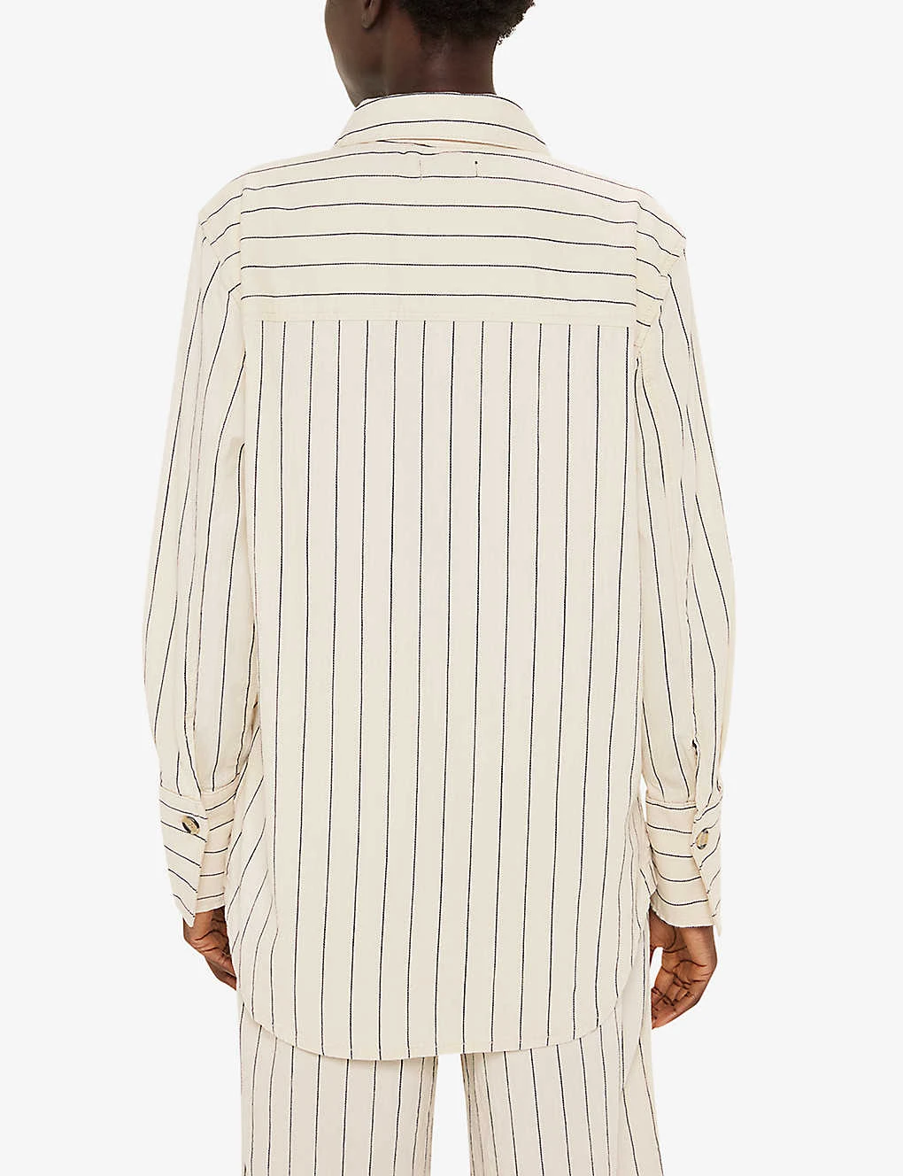 Whistles Kwammie Striped Stretch-cotton Overshirt 4 Whistles Kwammie Striped Stretch-cotton Overshirt - Image 4