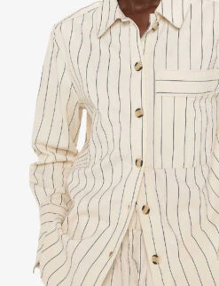 Whistles Kwammie Striped Stretch-cotton Overshirt 9 Whistles Kwammie Striped Stretch-cotton Overshirt -The Fashion Shop R04213105 MULTICOLOURED ALT04
