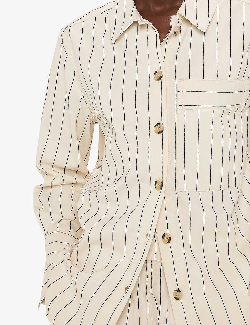 Whistles Kwammie Striped Stretch-cotton Overshirt 5 Whistles Kwammie Striped Stretch-cotton Overshirt - Image 5